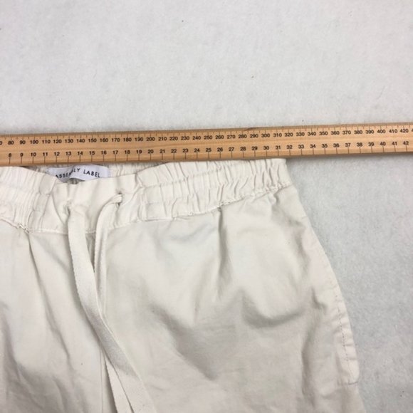 ASSEMBLY LABLE White Track Pant size 6 Elastic Hem Cotton Womens - Picture 9 of 11